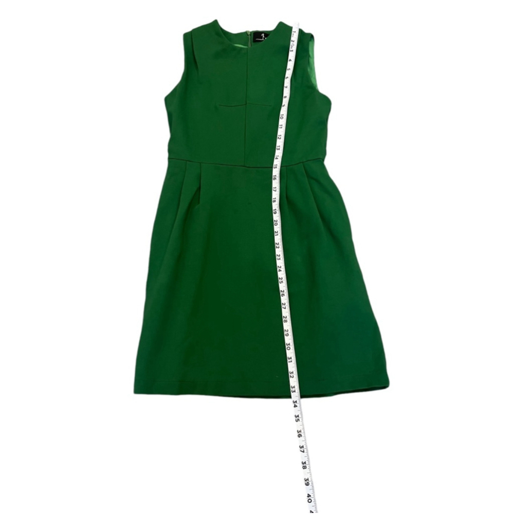 Green Sleeveless Stretch Knee Length Shift Dress M - Picture 6 of 9